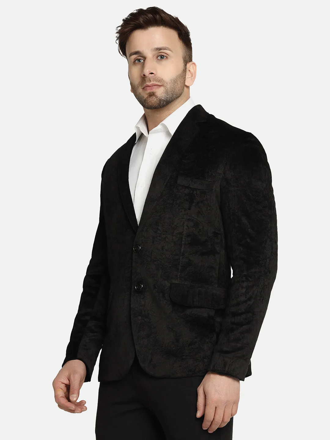 Men Black Velvet Blazer