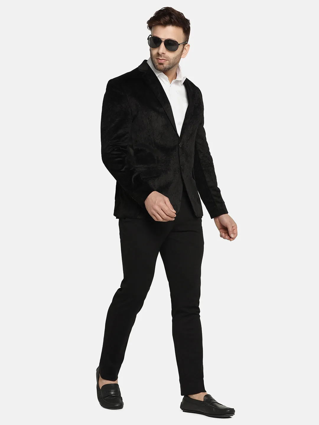 Men Black Velvet Blazer