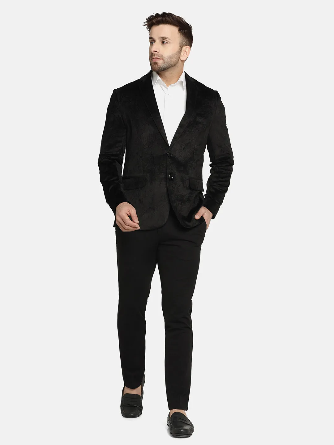 Men Black Velvet Blazer