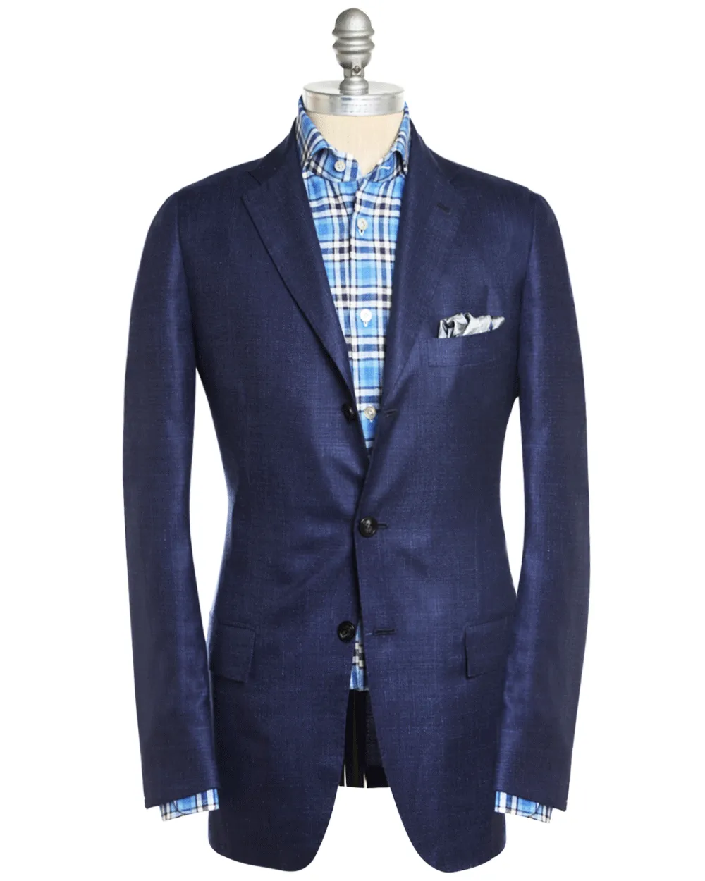 Navy Blue Tonal Cashmere Blend Sportcoat