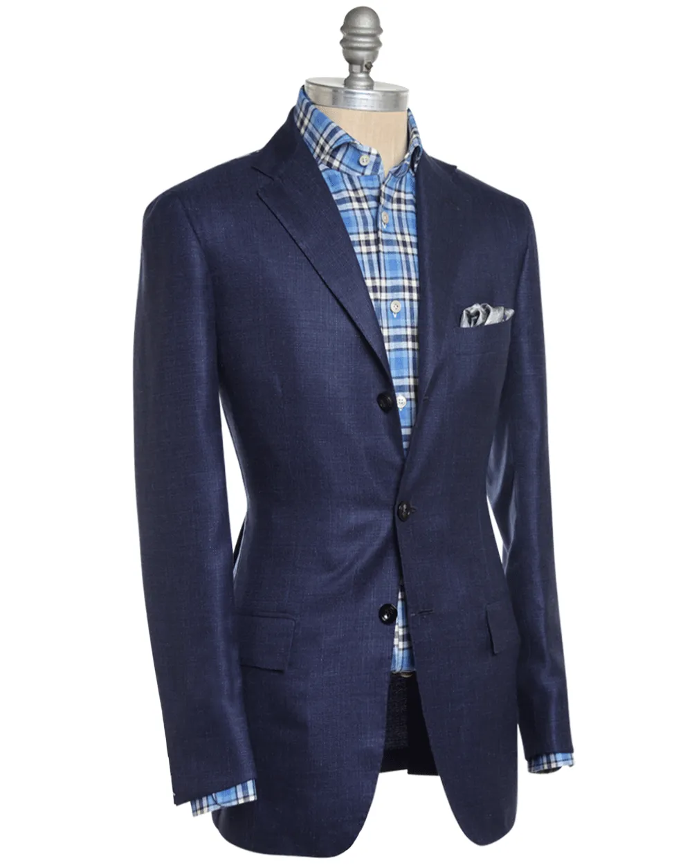 Navy Blue Tonal Cashmere Blend Sportcoat