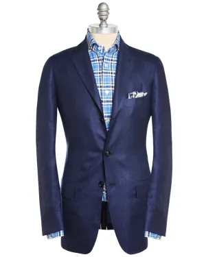 Navy Blue Tonal Cashmere Blend Sportcoat