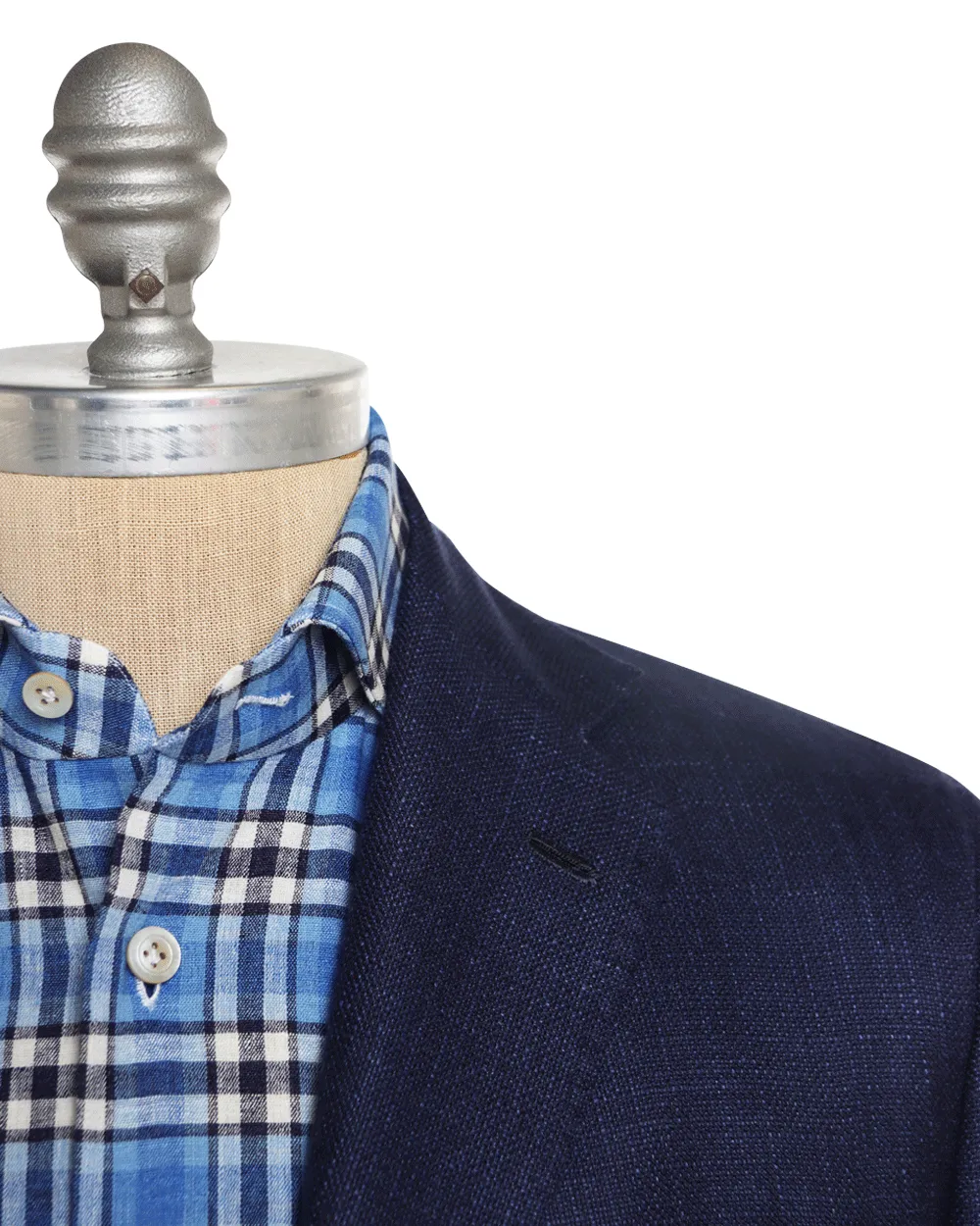 Navy Blue Tonal Cashmere Blend Sportcoat