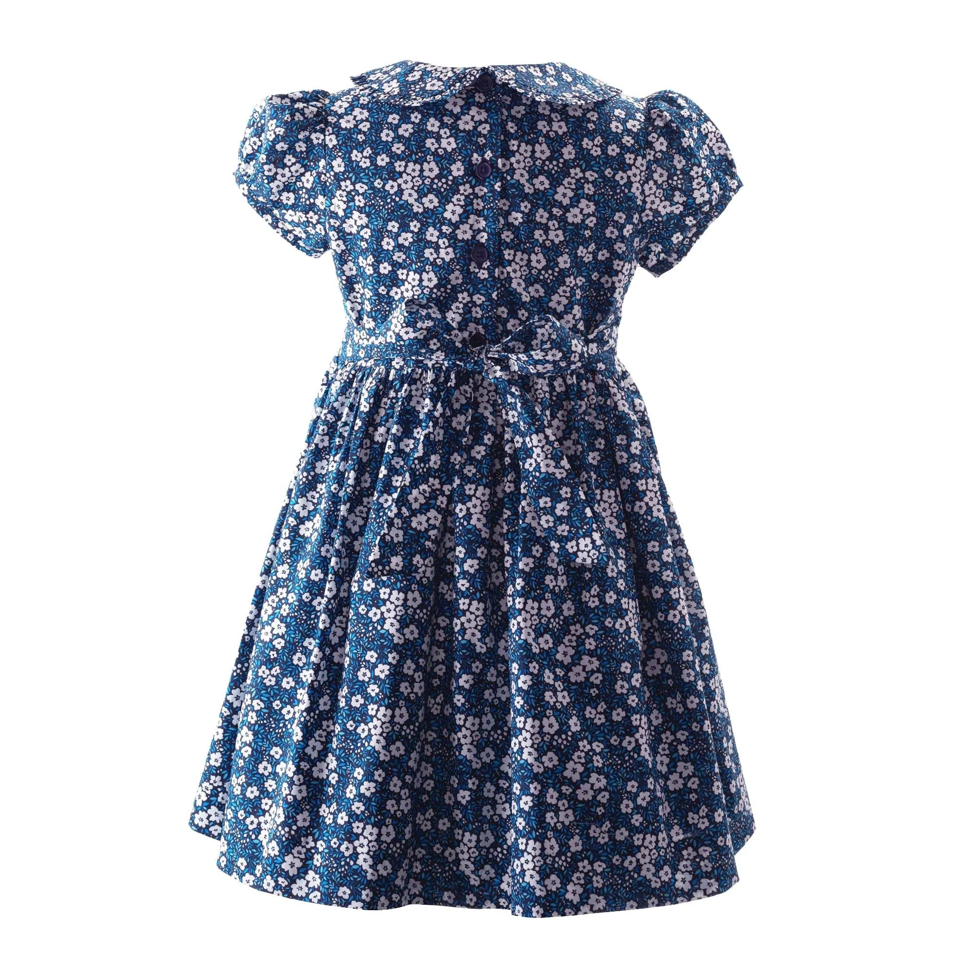 Navy Mini Floral Frill Dress