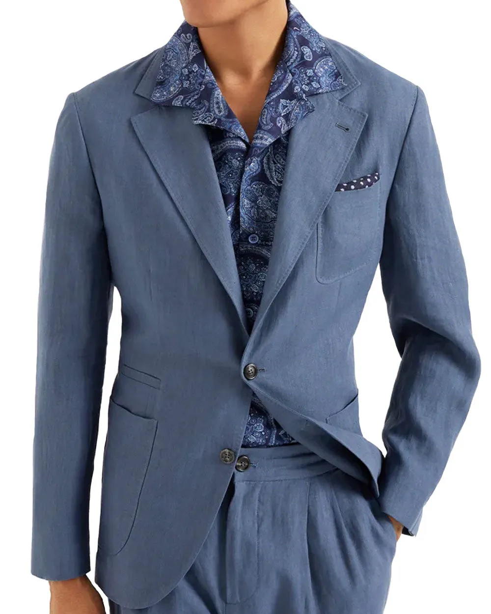 Ocean Blue Linen Sportcoat