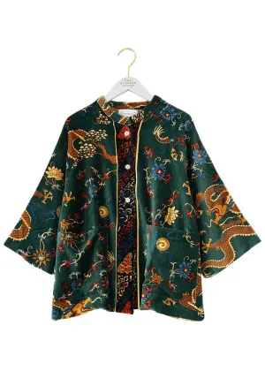 One Hundred Stars Dragon Velvet Jasje Groen