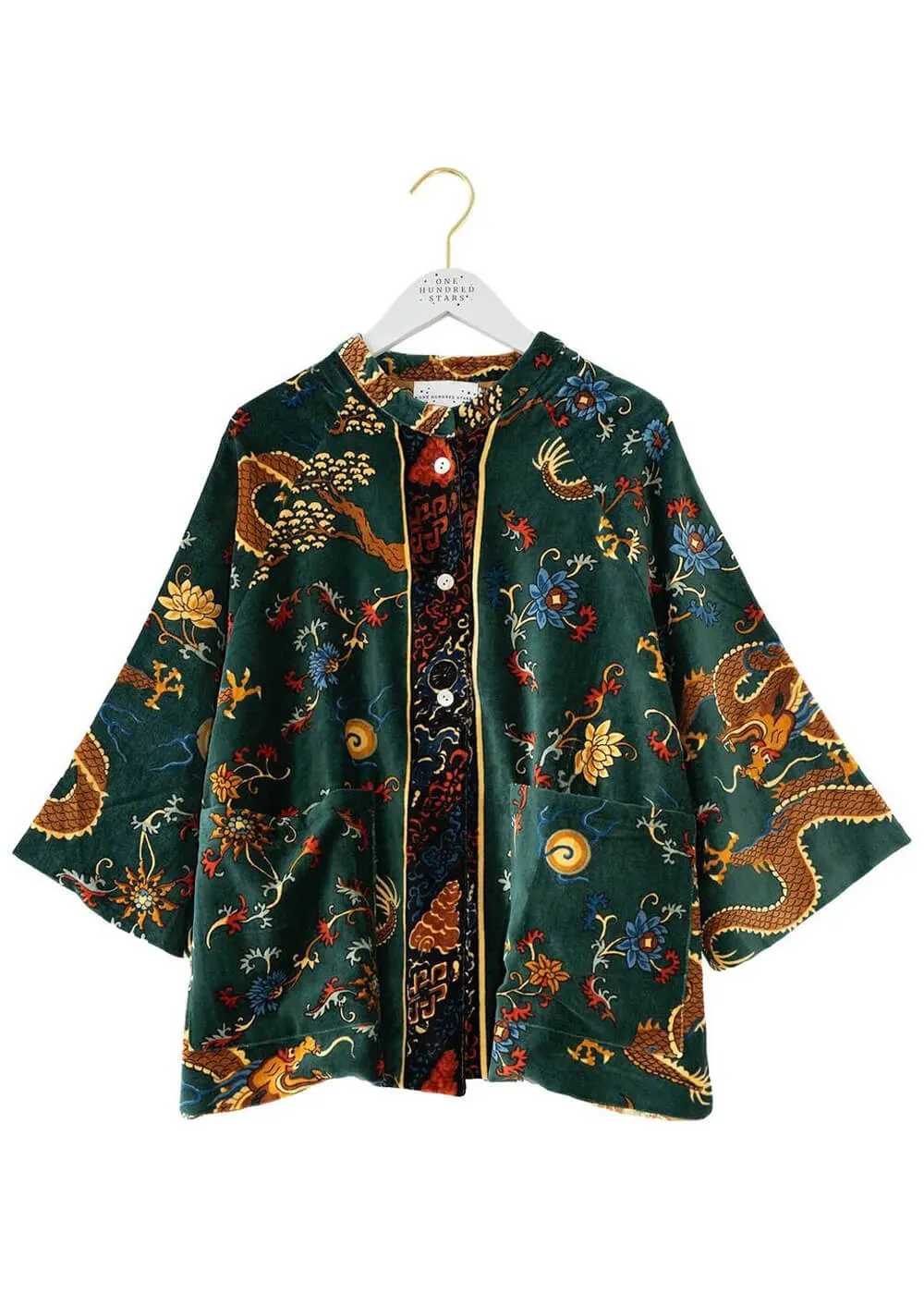 One Hundred Stars Dragon Velvet Jasje Groen