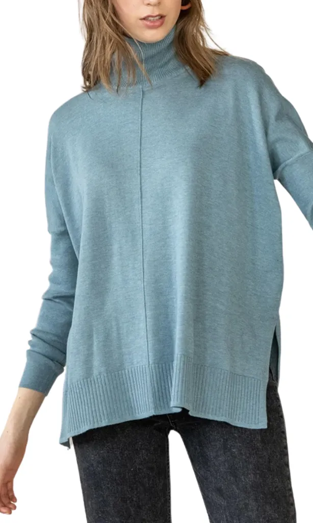 Oversized Turtleneck Sweater - Cascade