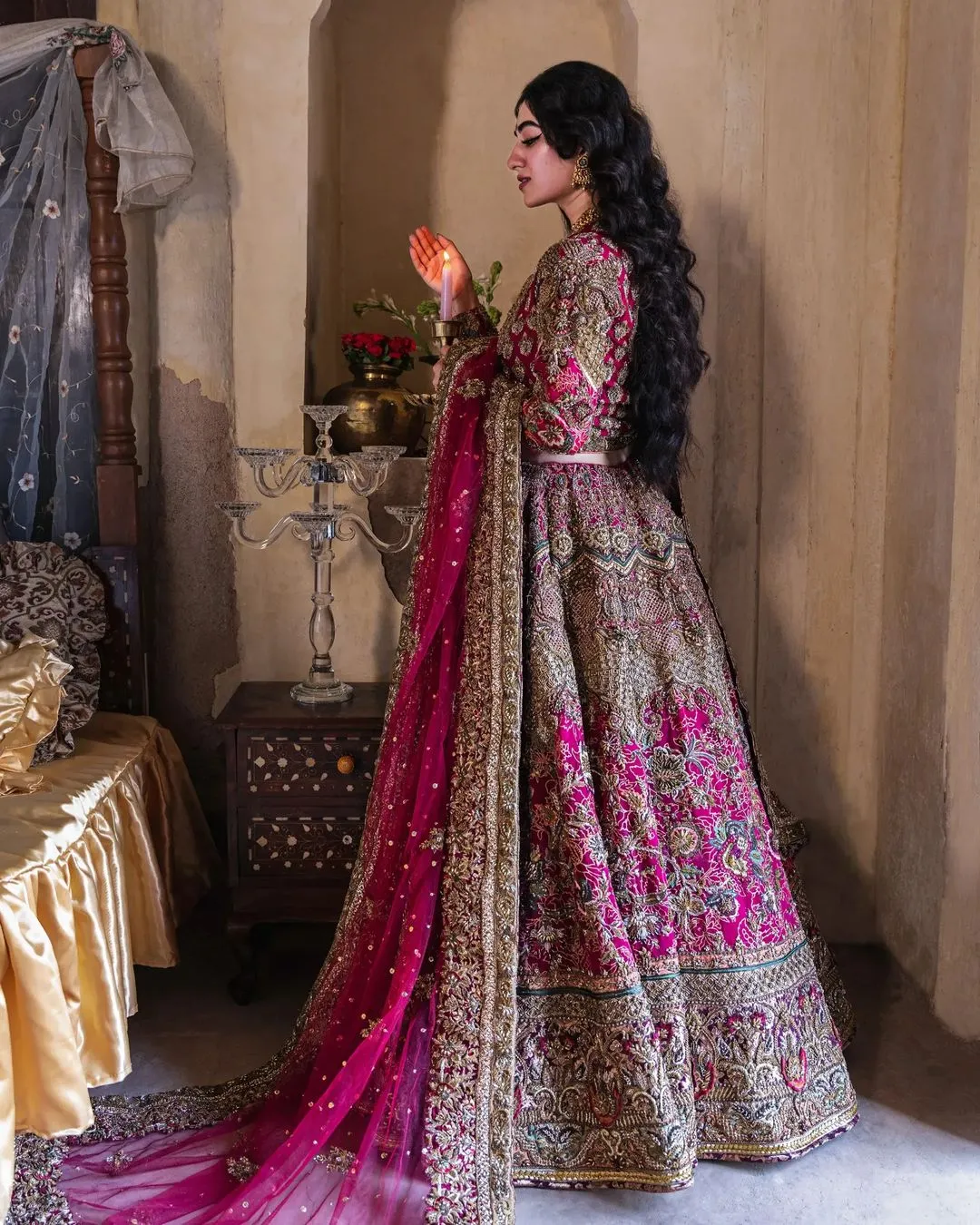 Pakistani Wedding Dresses Dark Pink Lehenga Choli