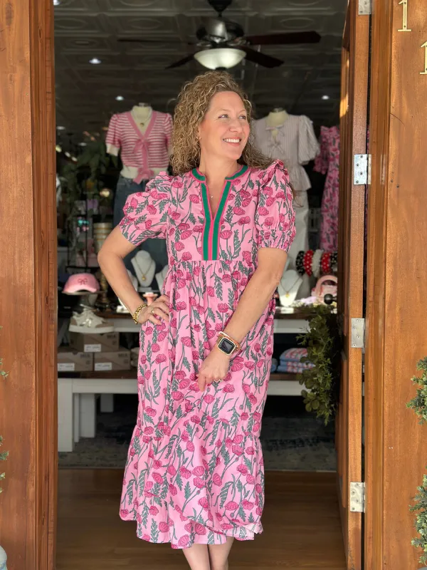 Pink Floral Maxi Dress