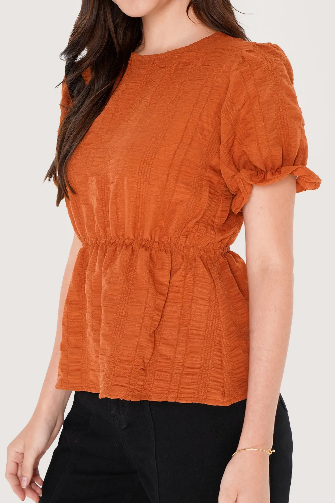 Puff Sleeve Peplum Top