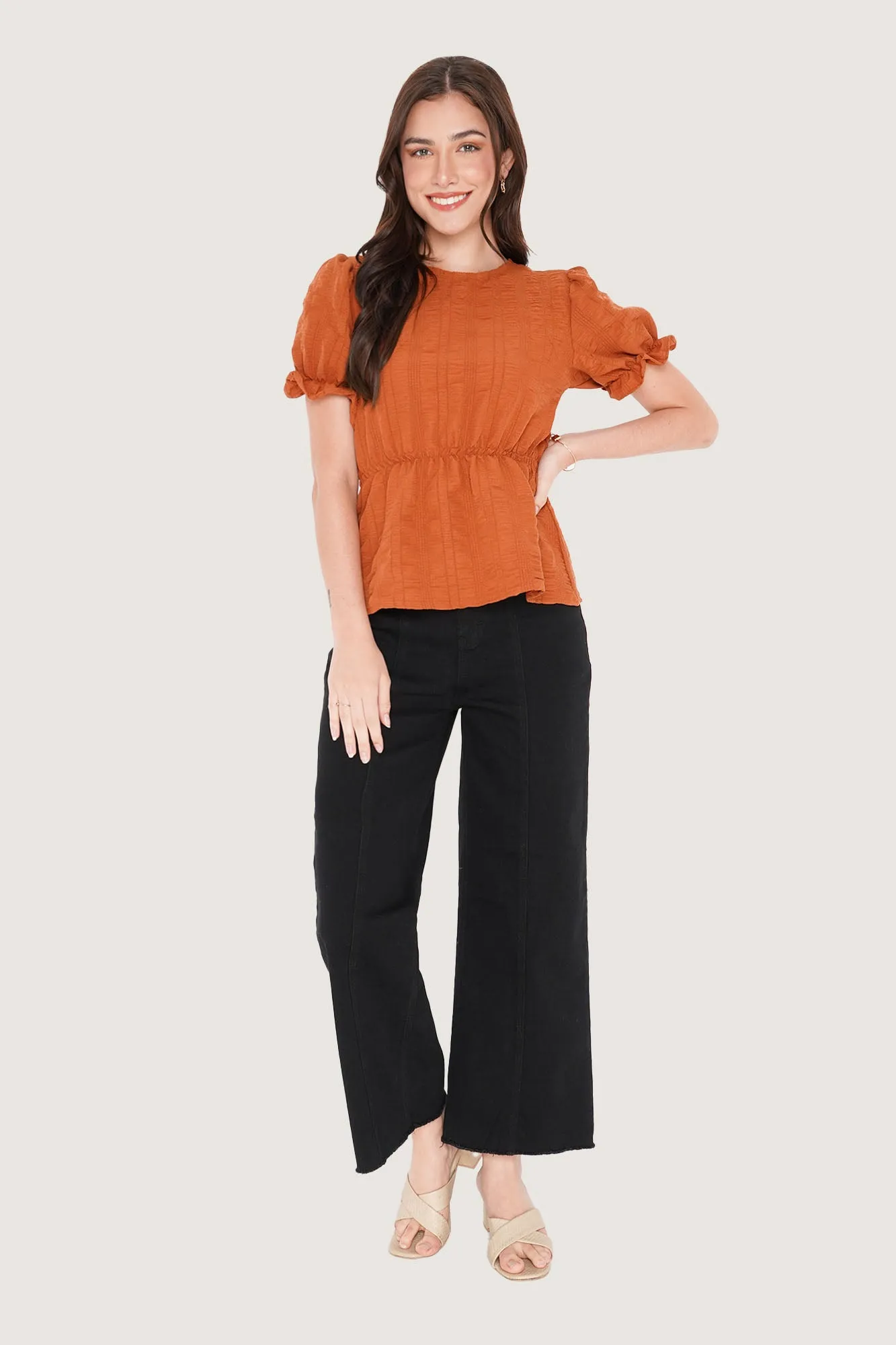 Puff Sleeve Peplum Top