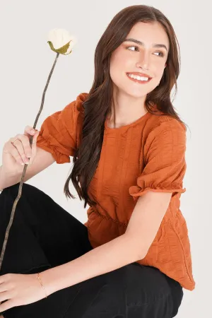 Puff Sleeve Peplum Top