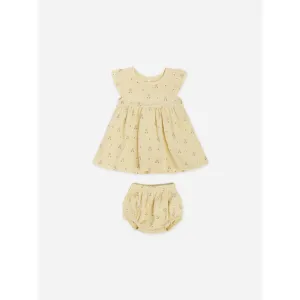 Quincy Mae Dutch Floral Waffle Flutter Sleeve Dress