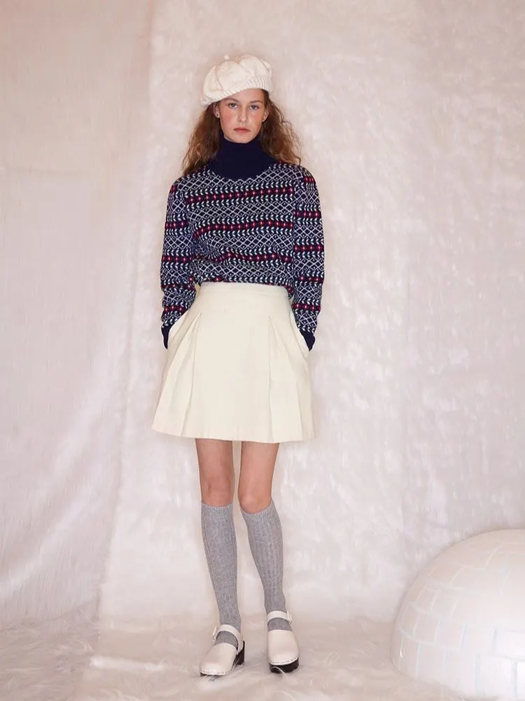 Retro Turtleneck Wool Sweater
