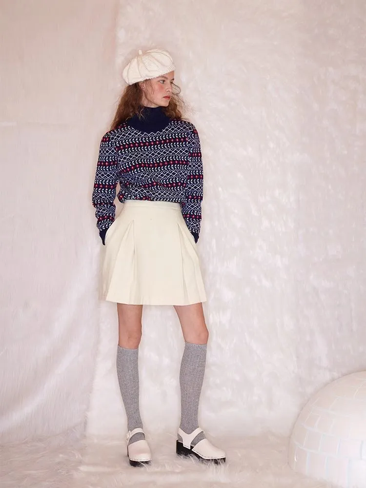 Retro Turtleneck Wool Sweater
