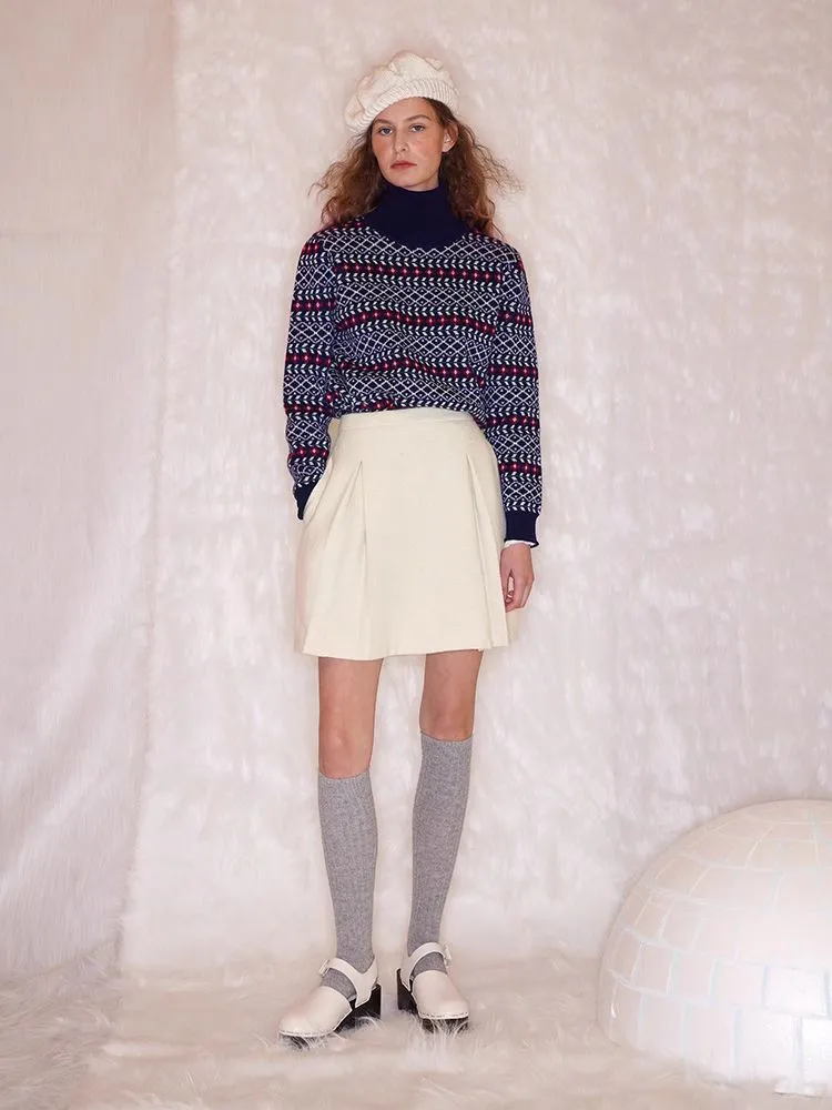 Retro Turtleneck Wool Sweater