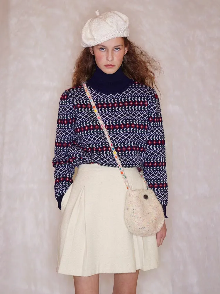 Retro Turtleneck Wool Sweater