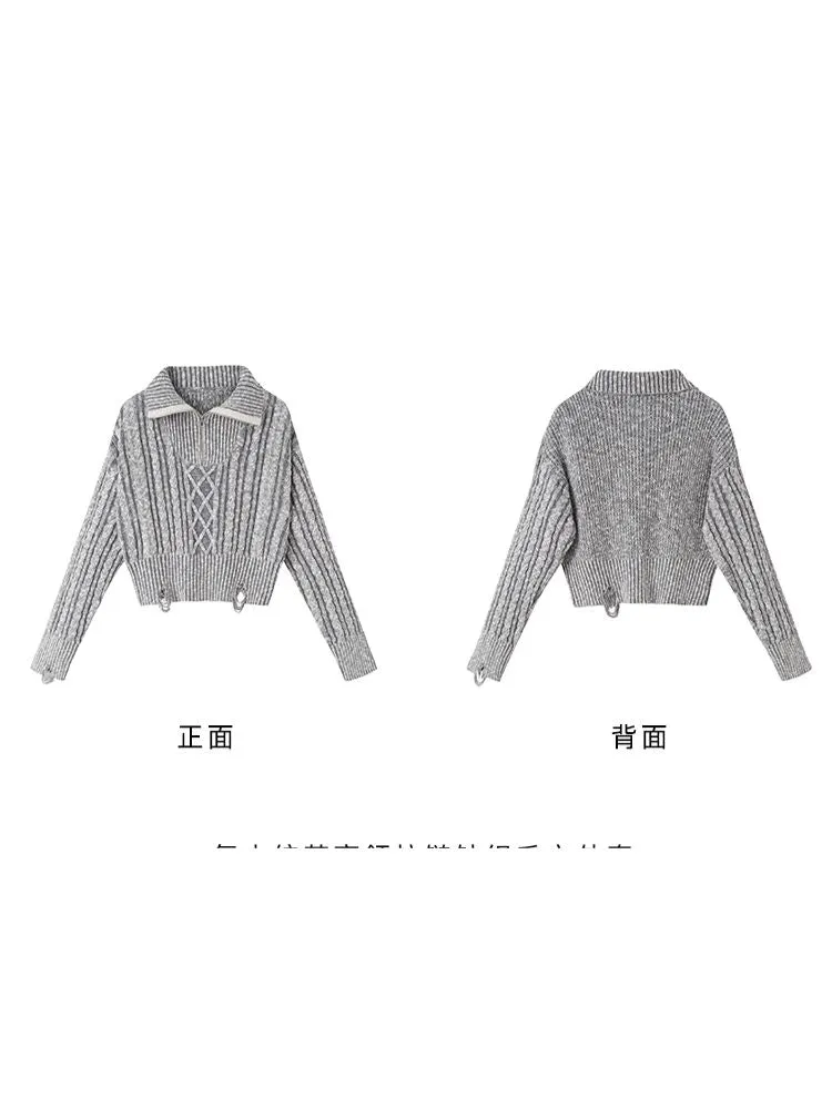 Retro Turtleneck Zipper Knitted Sweater