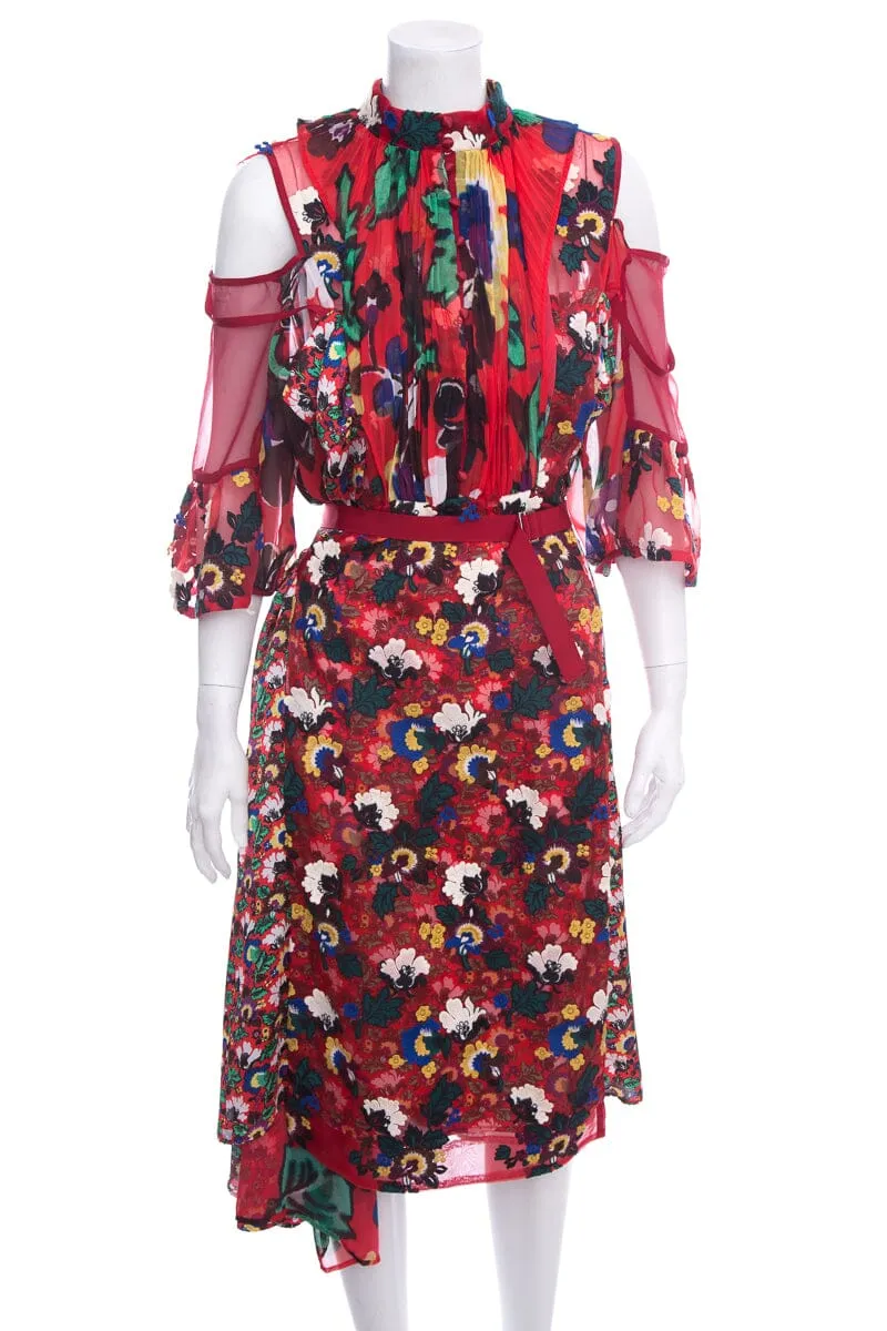 Sacai Red & Multi Dress SZ 3