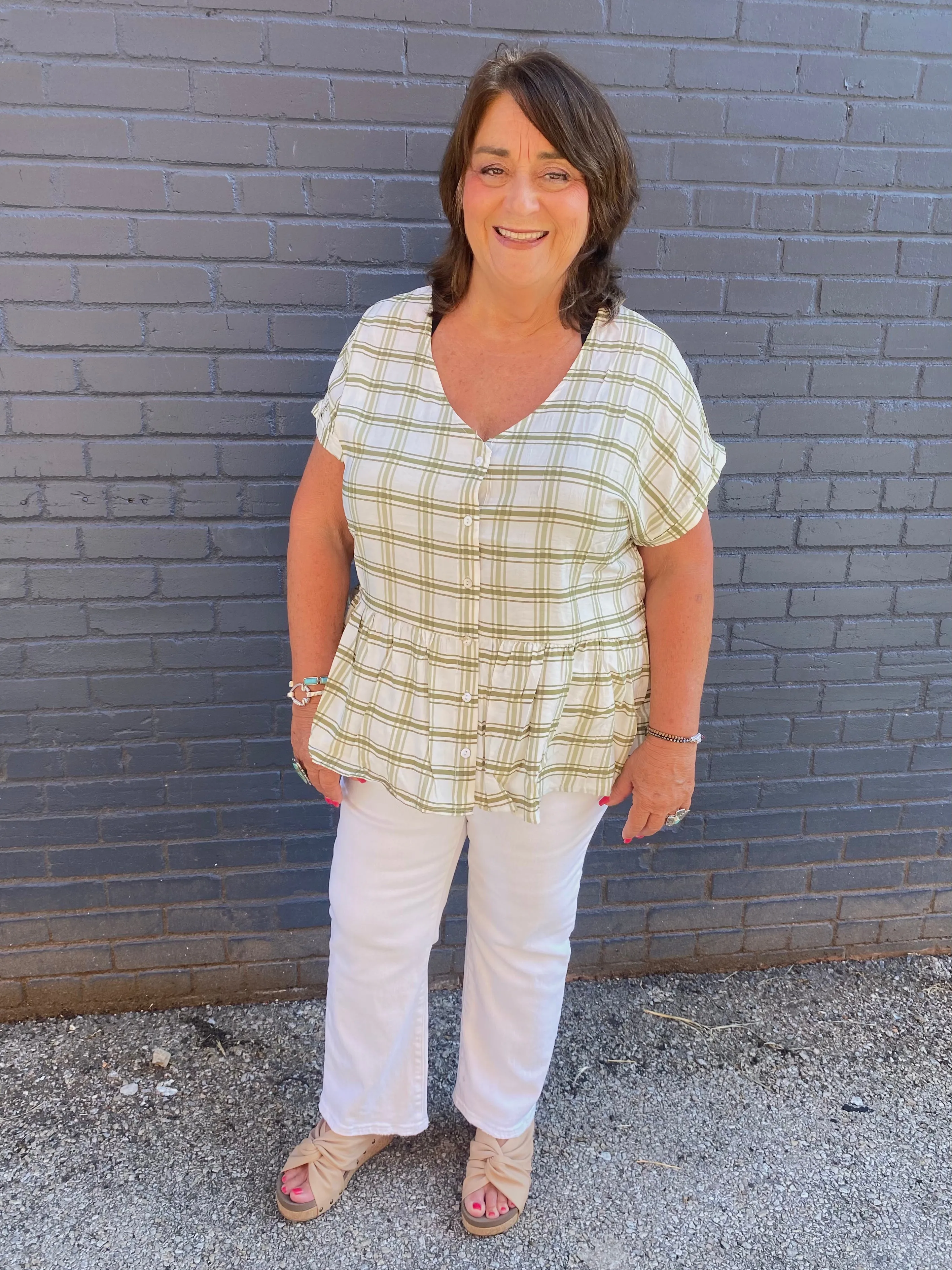 Sadie Top: Olive Mix
