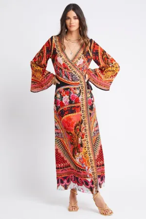 SHE WAS POWERFUL WRAP DRESS