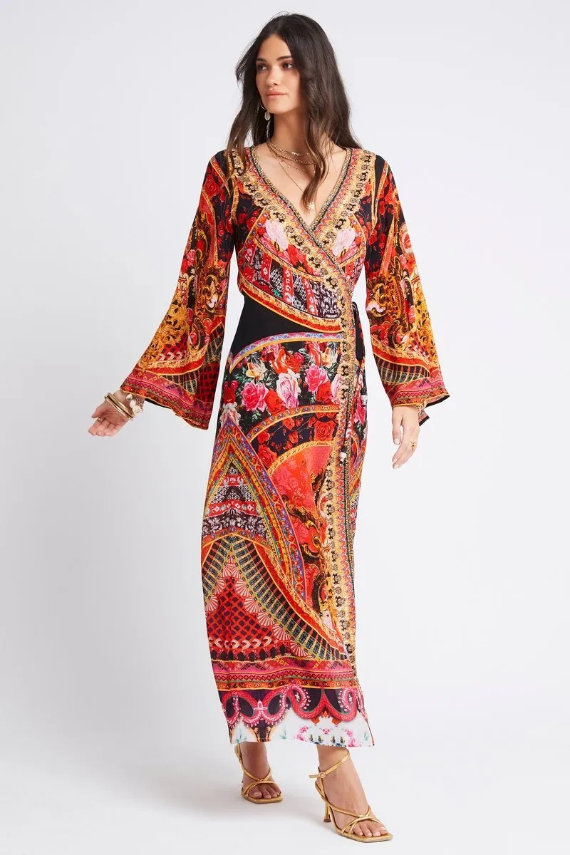 SHE WAS POWERFUL WRAP DRESS