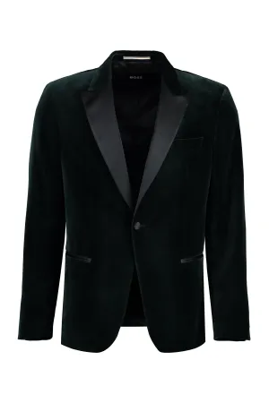 Single-breasted velvet jacket