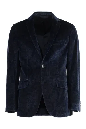 Single-breasted velvet jacket