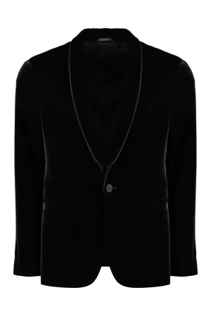 Single-breasted velvet jacket
