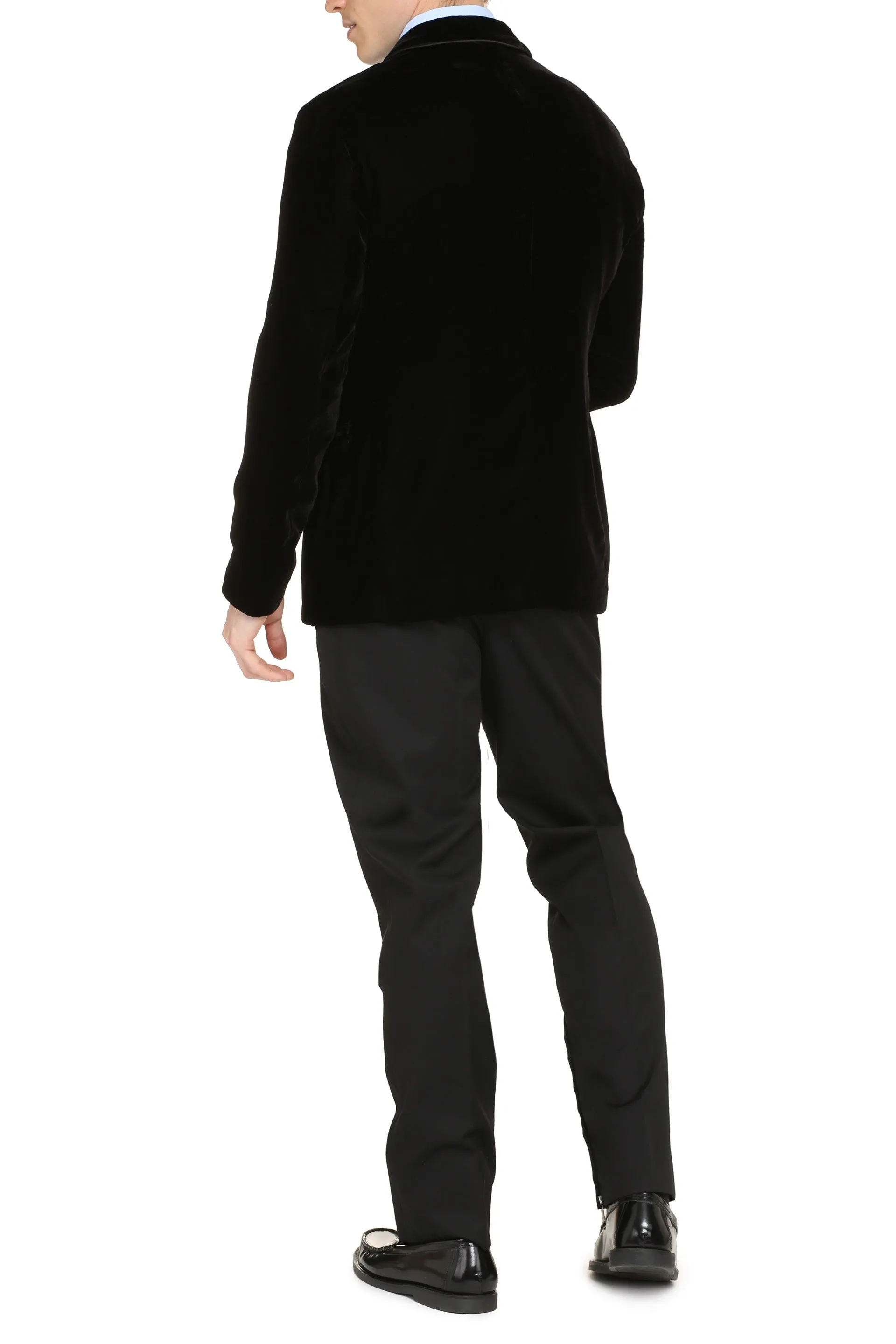 Single-breasted velvet jacket