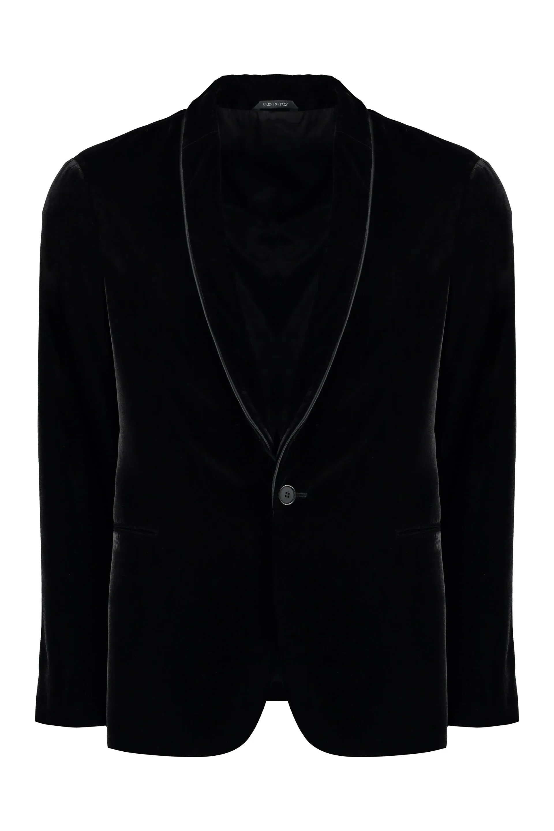 Single-breasted velvet jacket