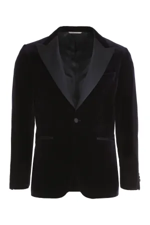 Single-breasted velvet jacket