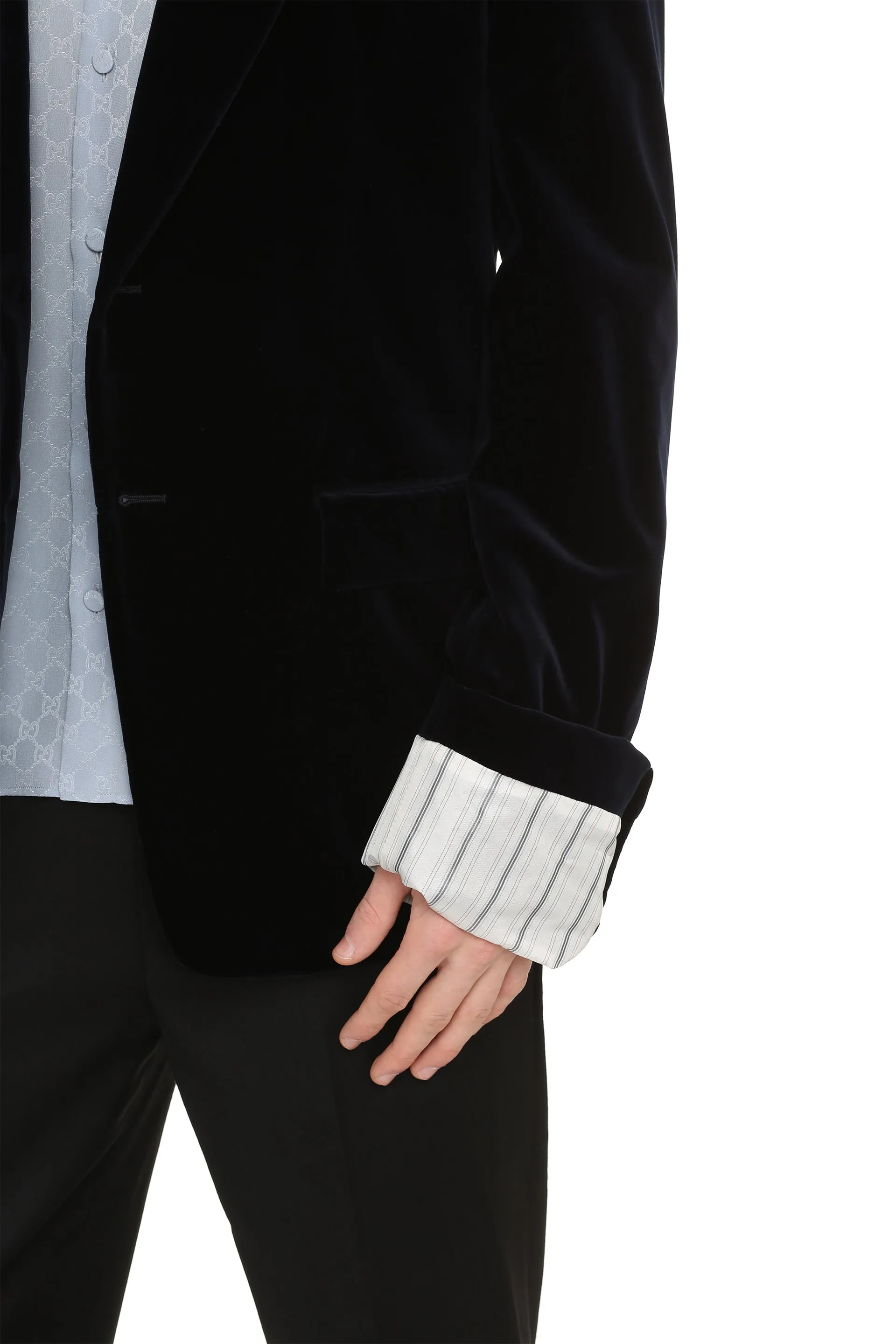 Single-breasted velvet jacket
