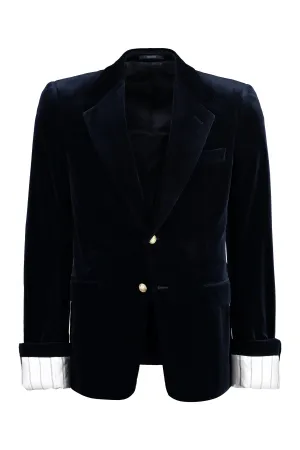 Single-breasted velvet jacket