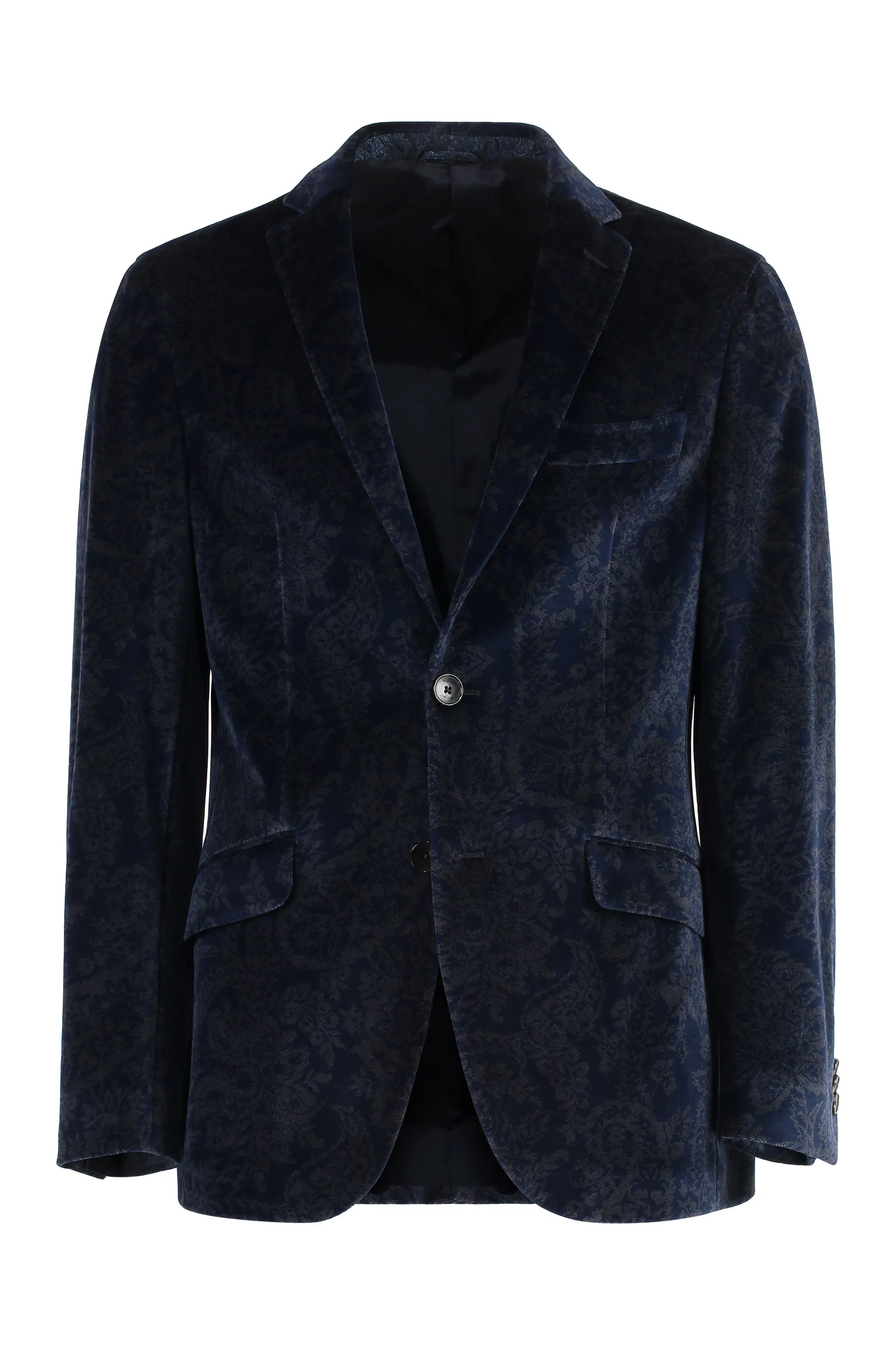 Single-breasted velvet jacket