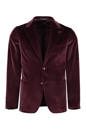 Single-breasted velvet jacket