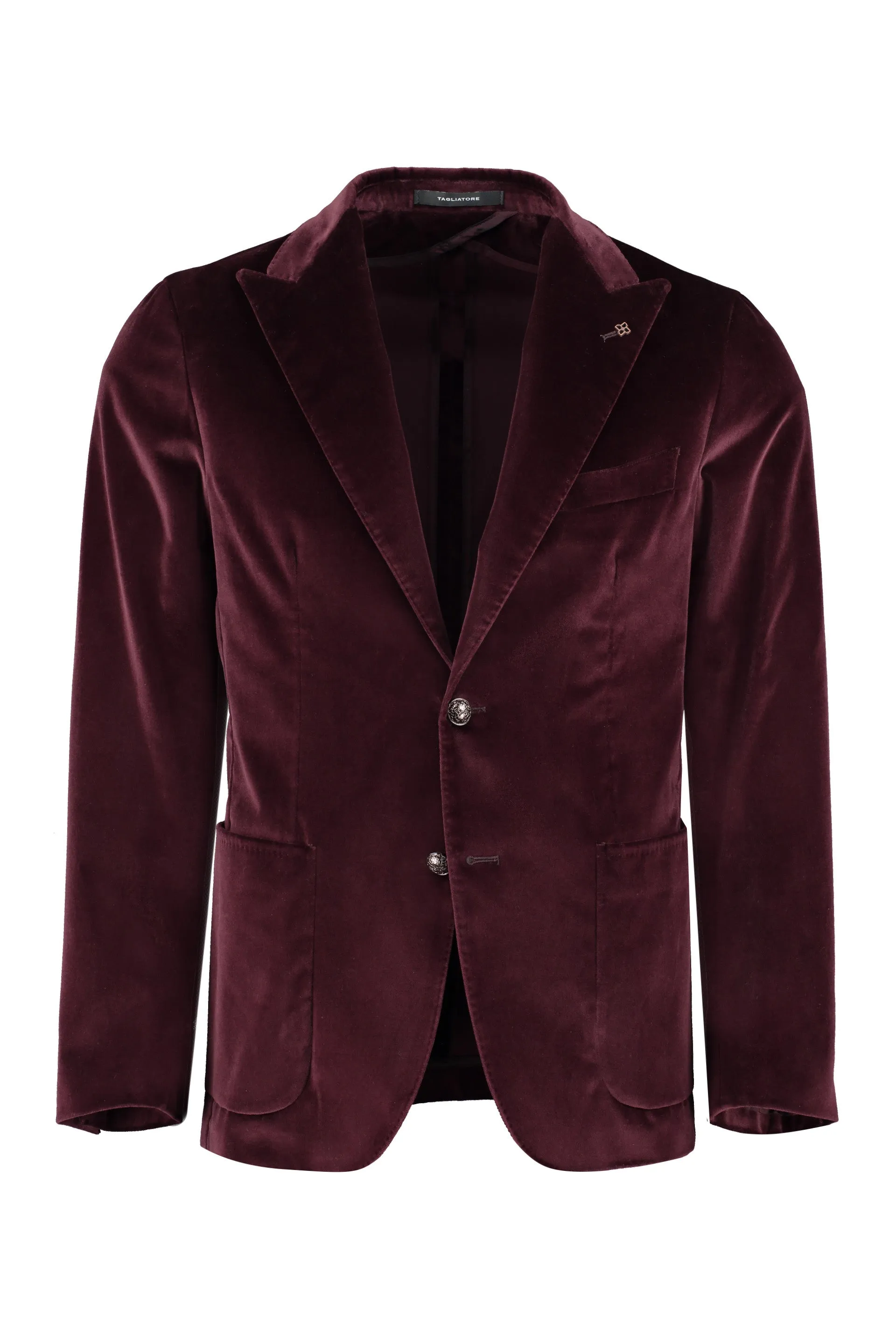 Single-breasted velvet jacket