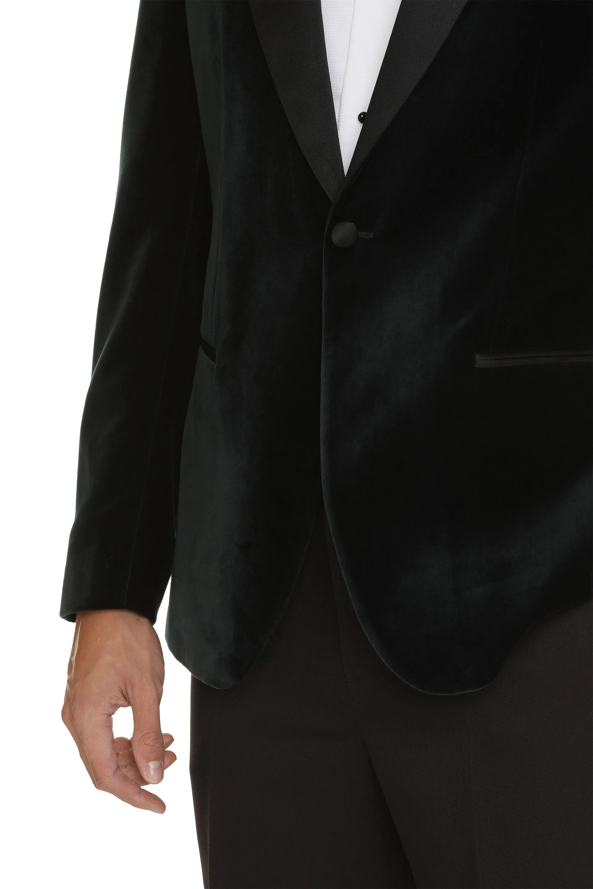 Single-breasted velvet jacket