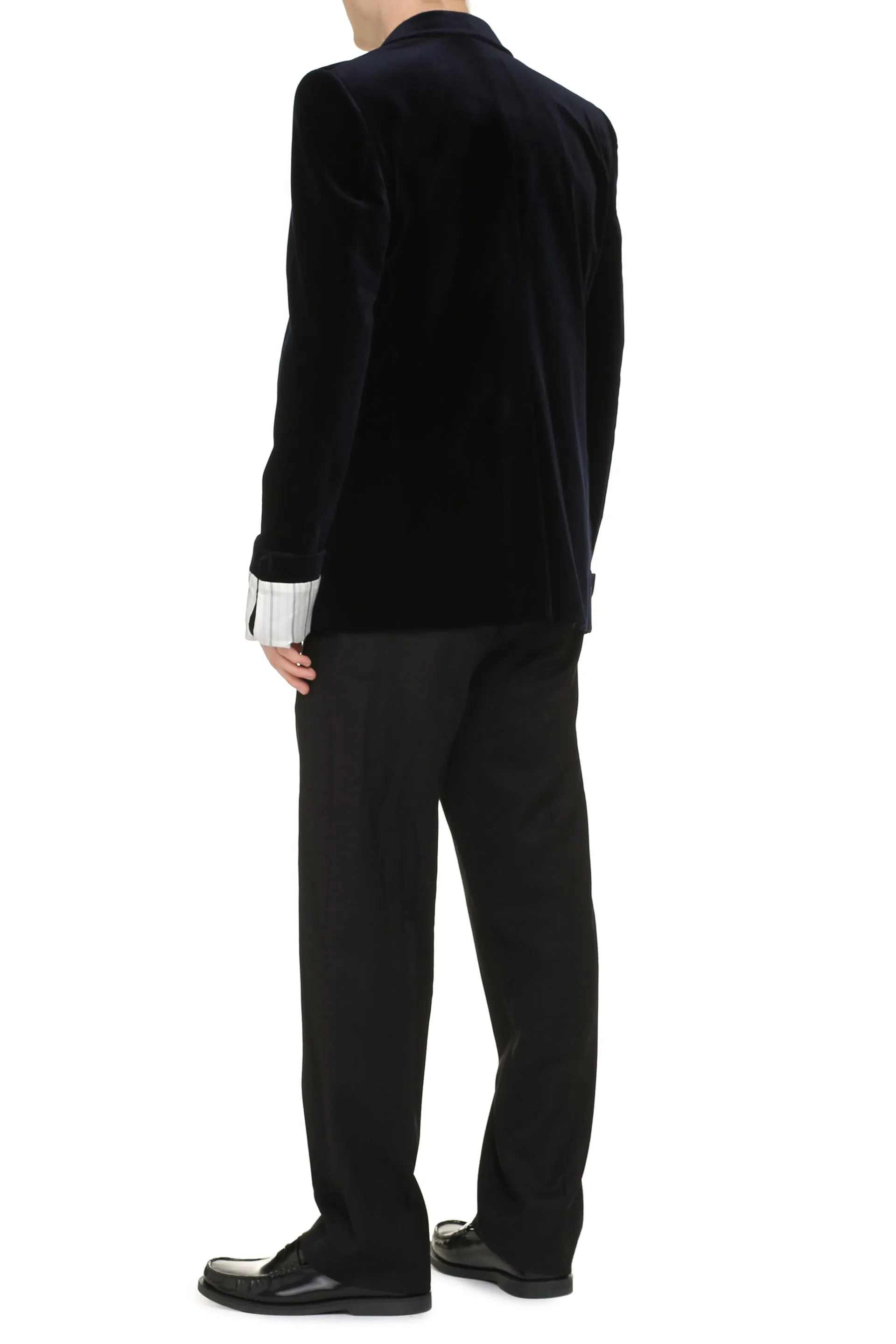 Single-breasted velvet jacket