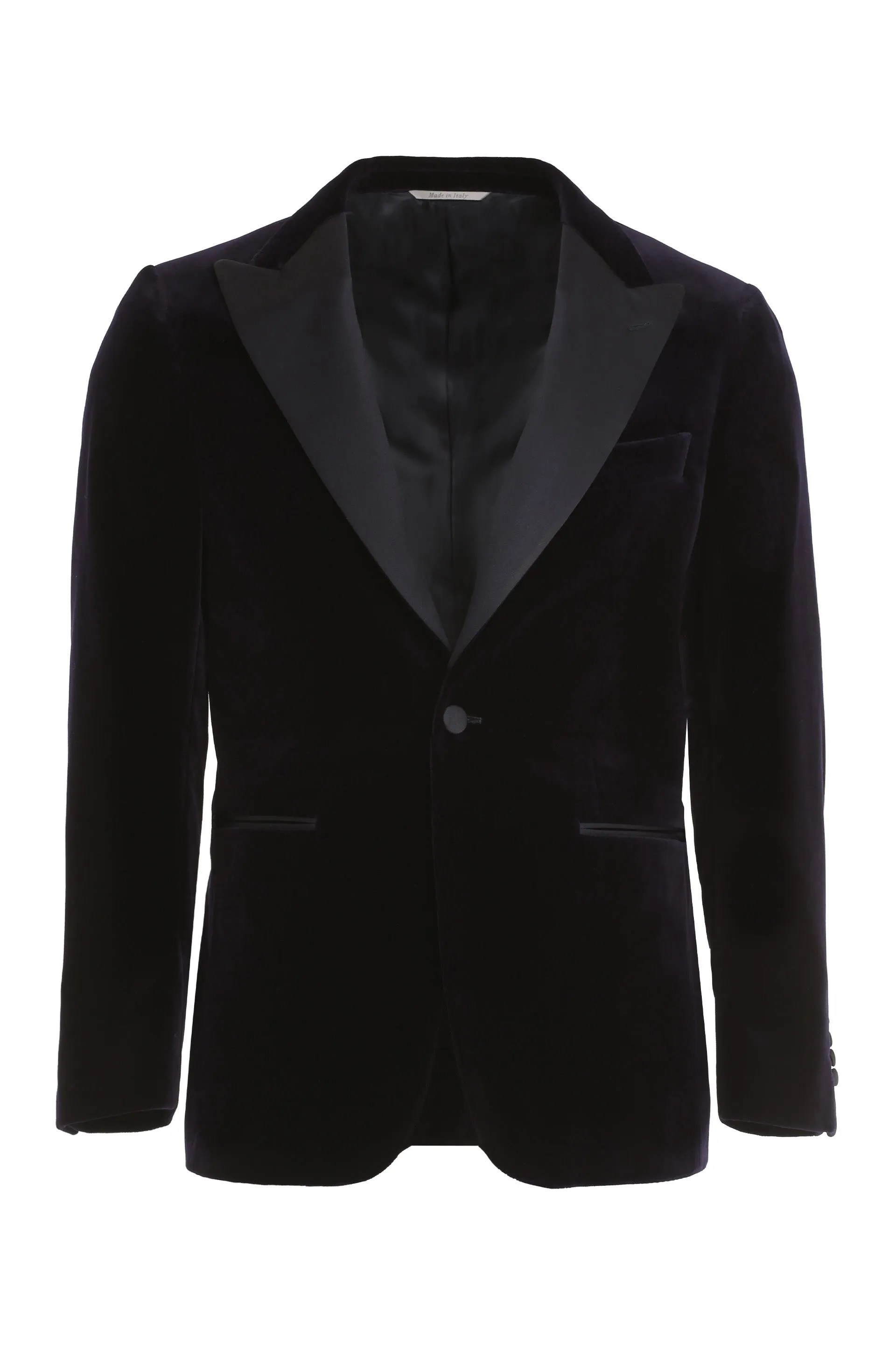 Single-breasted velvet jacket