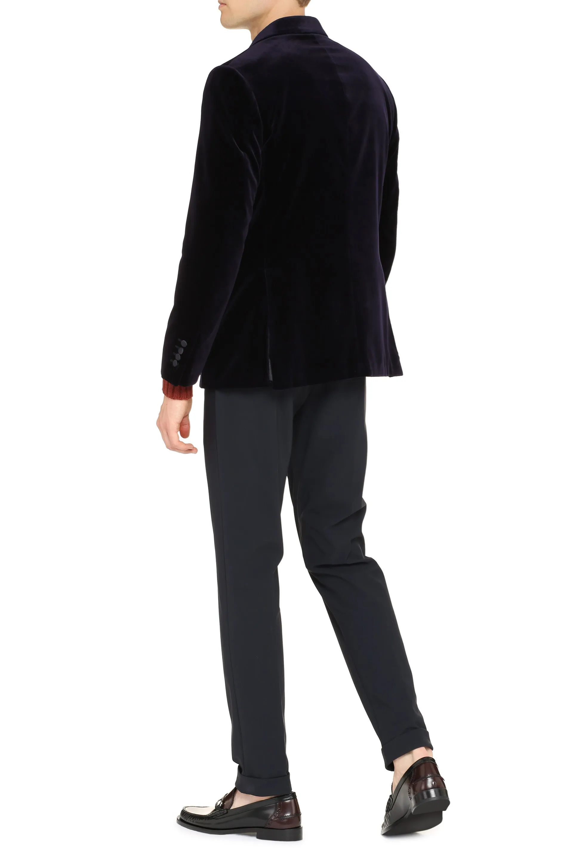 Single-breasted velvet jacket