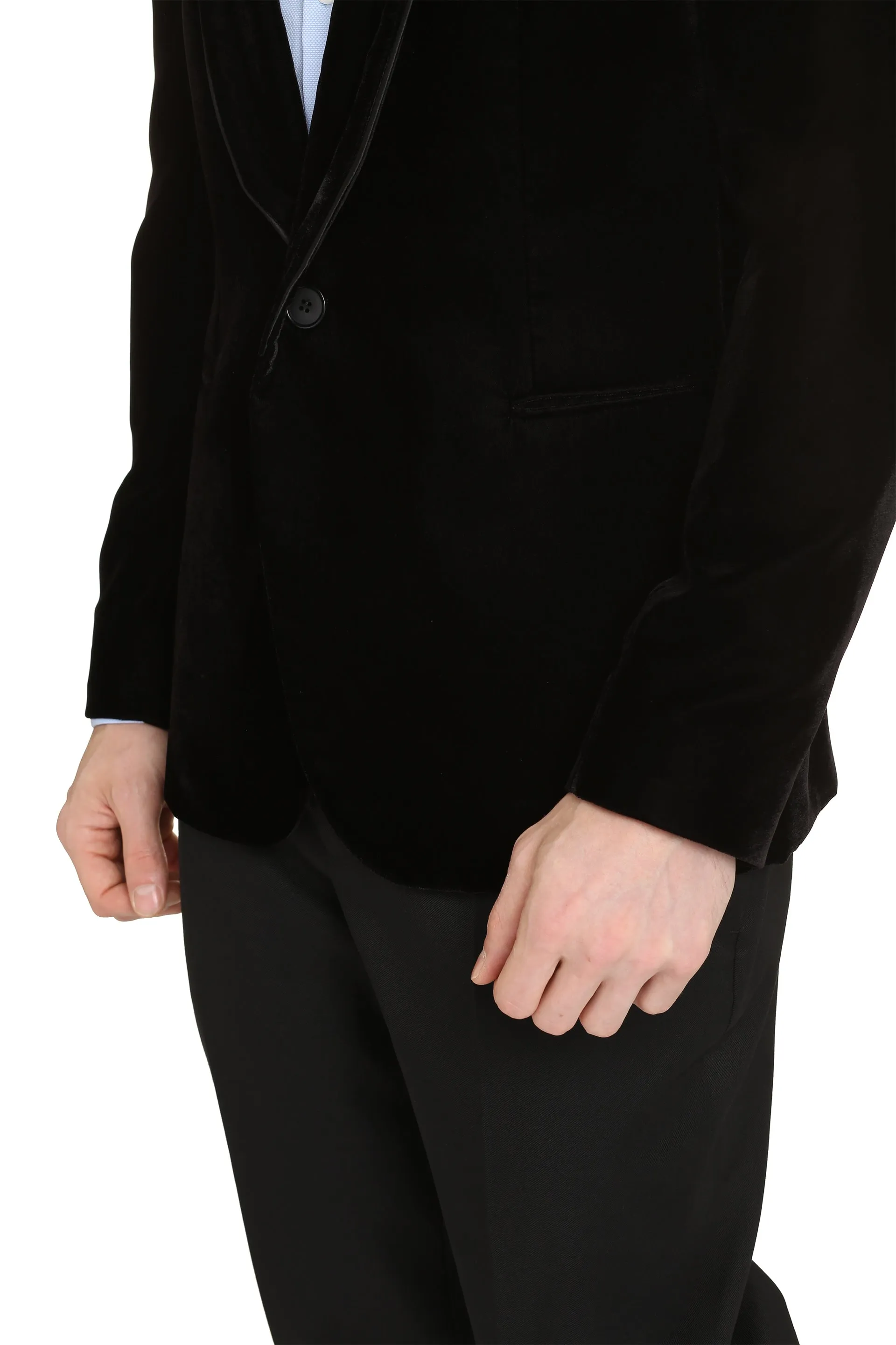Single-breasted velvet jacket