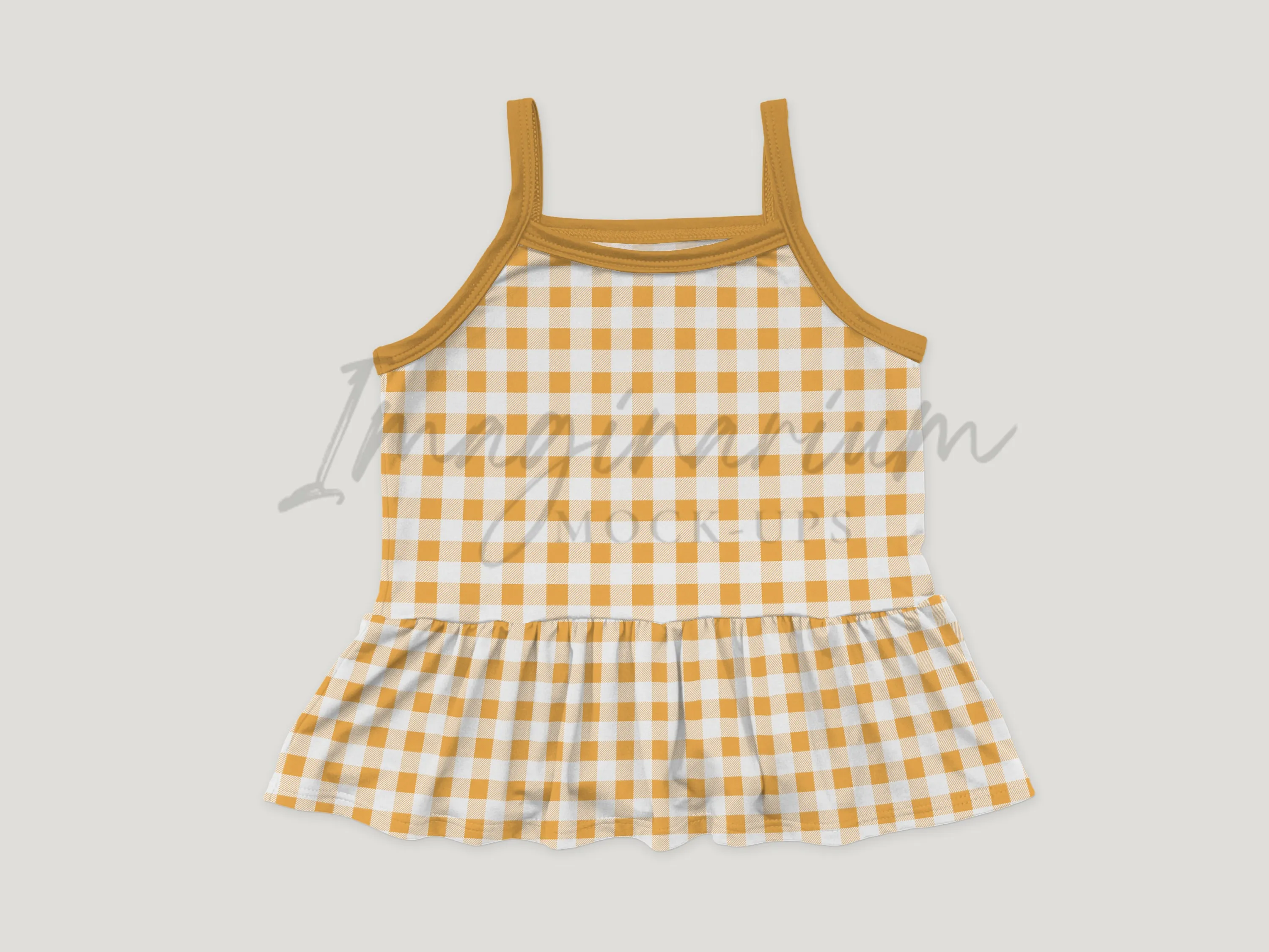 Summer Cami Peplum Tank Top Mock Up, Realistic Clothing Mockup for Photoshop and Procreate