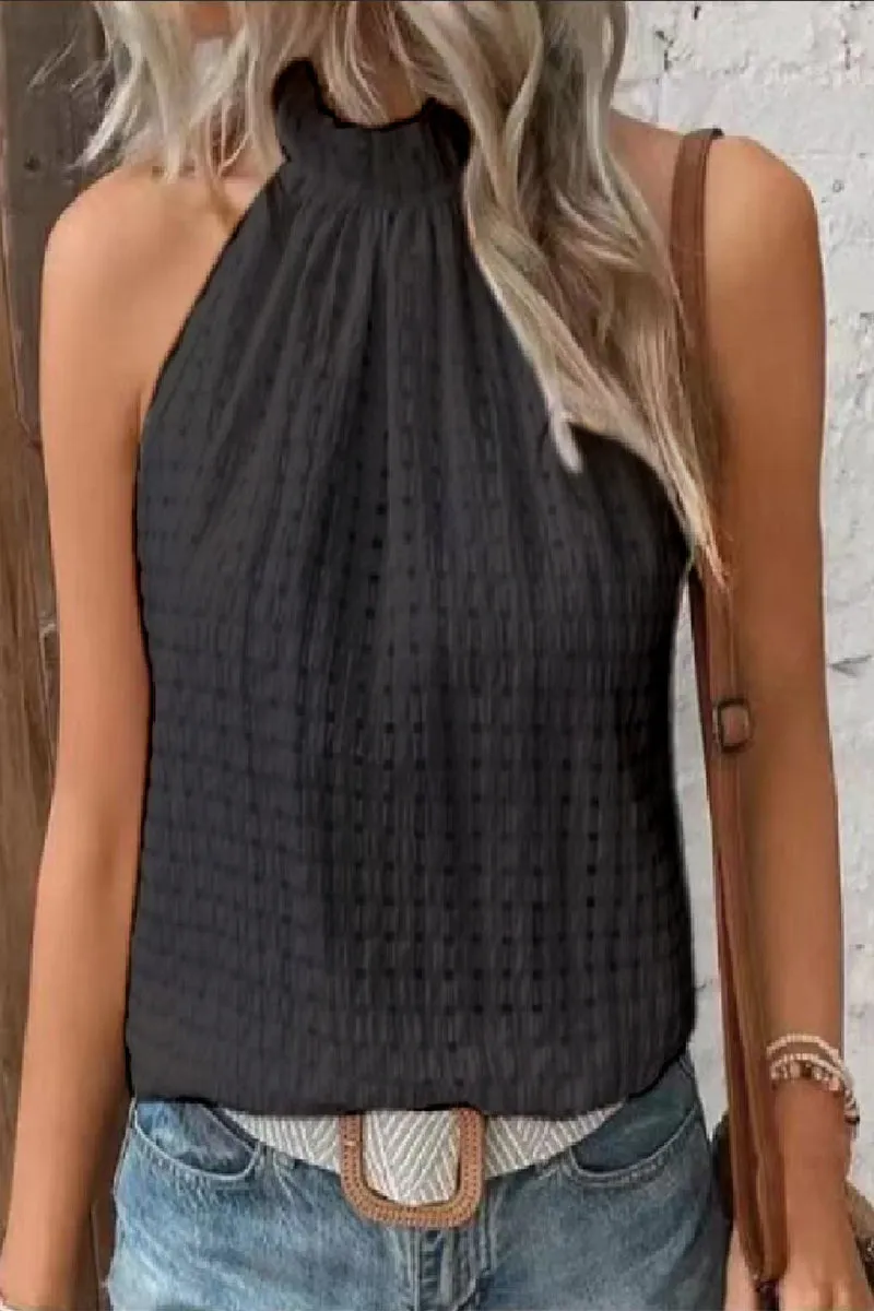 Sweet Simplicity Solid Jacquard Hollowed Out Buttons Half A Turtleneck Tops