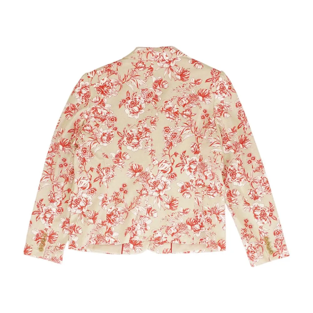 Tan Floral Blazer