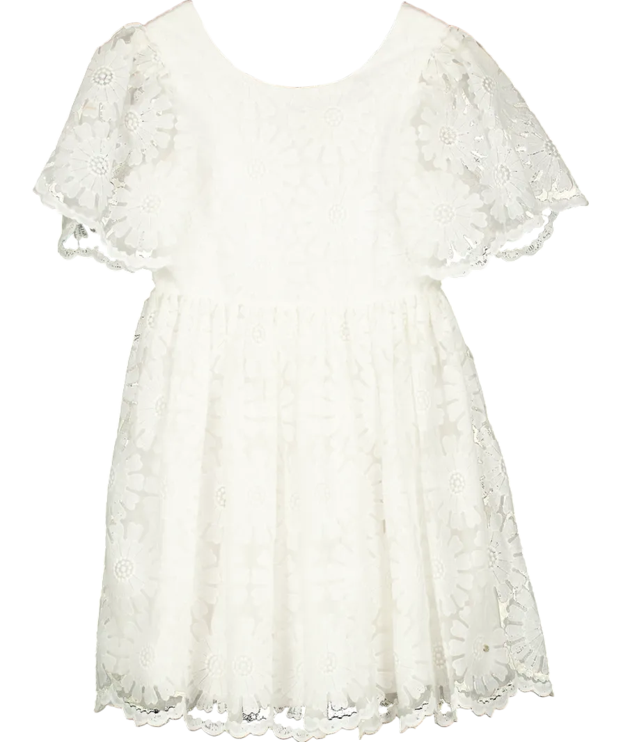 Tartine et Chocolat White Floral Embroidered Dress 12 Years