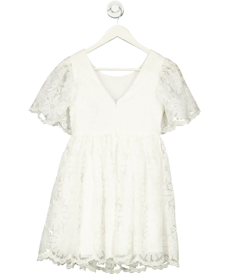 Tartine et Chocolat White Floral Embroidered Dress 12 Years