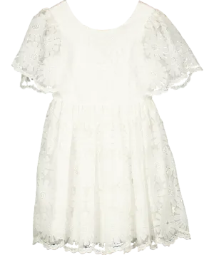 Tartine et Chocolat White Floral Embroidered Dress 12 Years