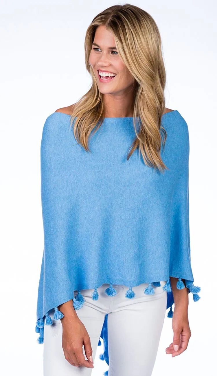 Tassel Trim Cotton Cashmere Topper